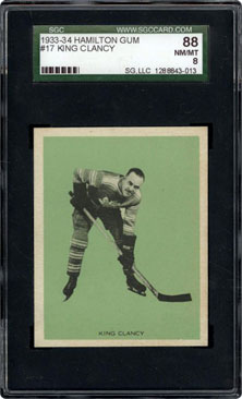 1933-34 Hamilton Gum #17 King Clancy SGC 88 NM/MT 8